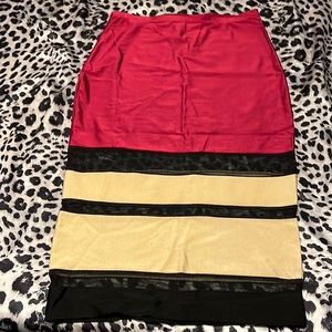 🆑FINAL PRICE‼️ Maroon black and cream pencil skirt